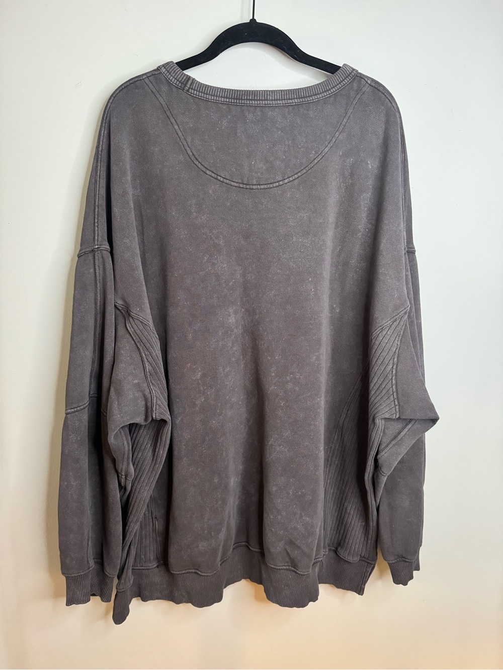 Aerie American Eagle Gray Acid Wash FEMME Oversized Crewneck Sweatshirt - XXL - Picture 5 of 5